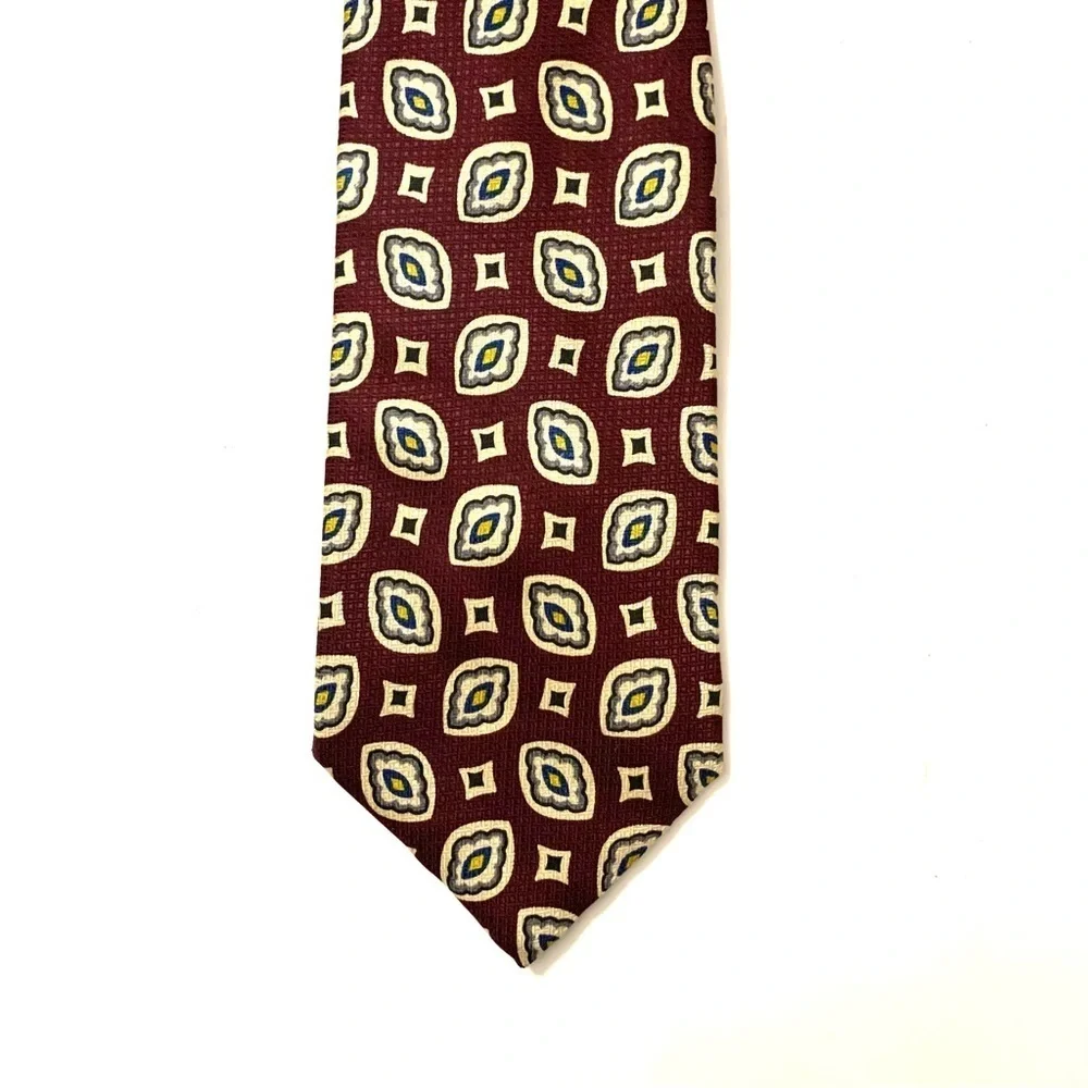 BROOKS BROTHERS Silk Tie, burgundy and gold